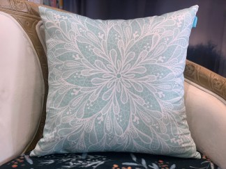 SHihWEier®原創印花抱枕套 現貨 HC1114亞麻蕾絲 藍底