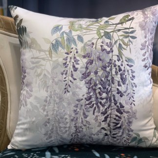 SHihWEier®原創印花抱枕套 現貨 HC1111 紫藤 白底