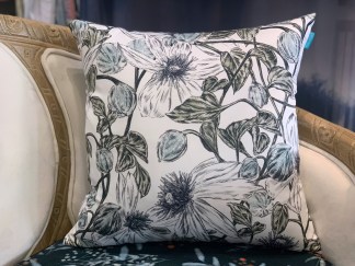 SHihWEier®原創印花抱枕套 現貨 HC1112 鐵線蓮 白底