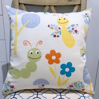 抱枕套 歐美進口純棉家飾布 貓頭鷹 毛毛蟲 童趣