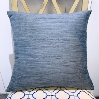 抱枕套 橫條緹花-藍色