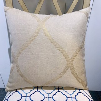 抱枕套 編織紋燙金菱格紋-米底