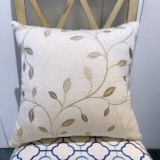 抱枕套 刺繡藤系列-淺咖啡