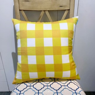 SHihWEier®原創印花抱枕套 現貨 HC1036 經典格子-黃