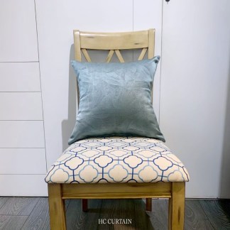 抱枕套 幾何刷紋緹花 藍灰