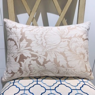 腰枕套 英國進口 花卉緹花 粉