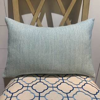 腰枕套 藍白小格編織布