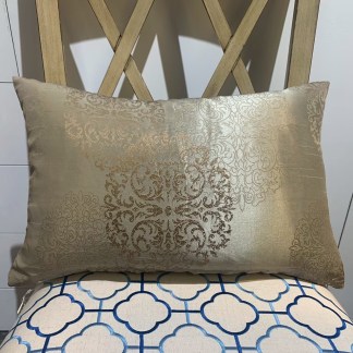 腰枕套 圓形復古緹花淺咖啡