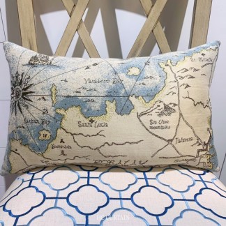 腰枕套(其他size) 航海地圖緹花