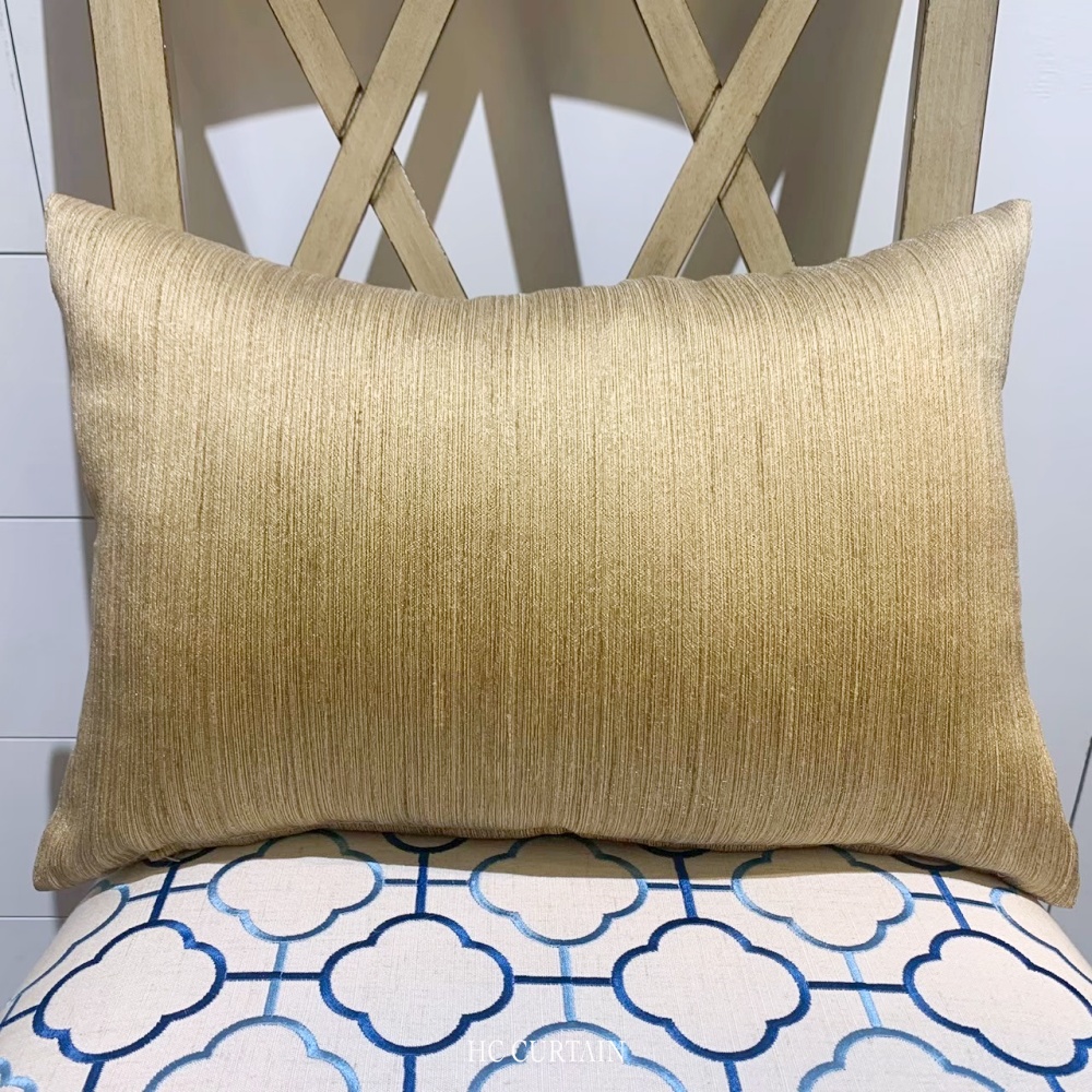 腰枕套 金色直條緹花