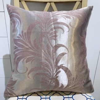 抱枕套 高級緹花家飾布 洛可可渦捲葉紋 藕色