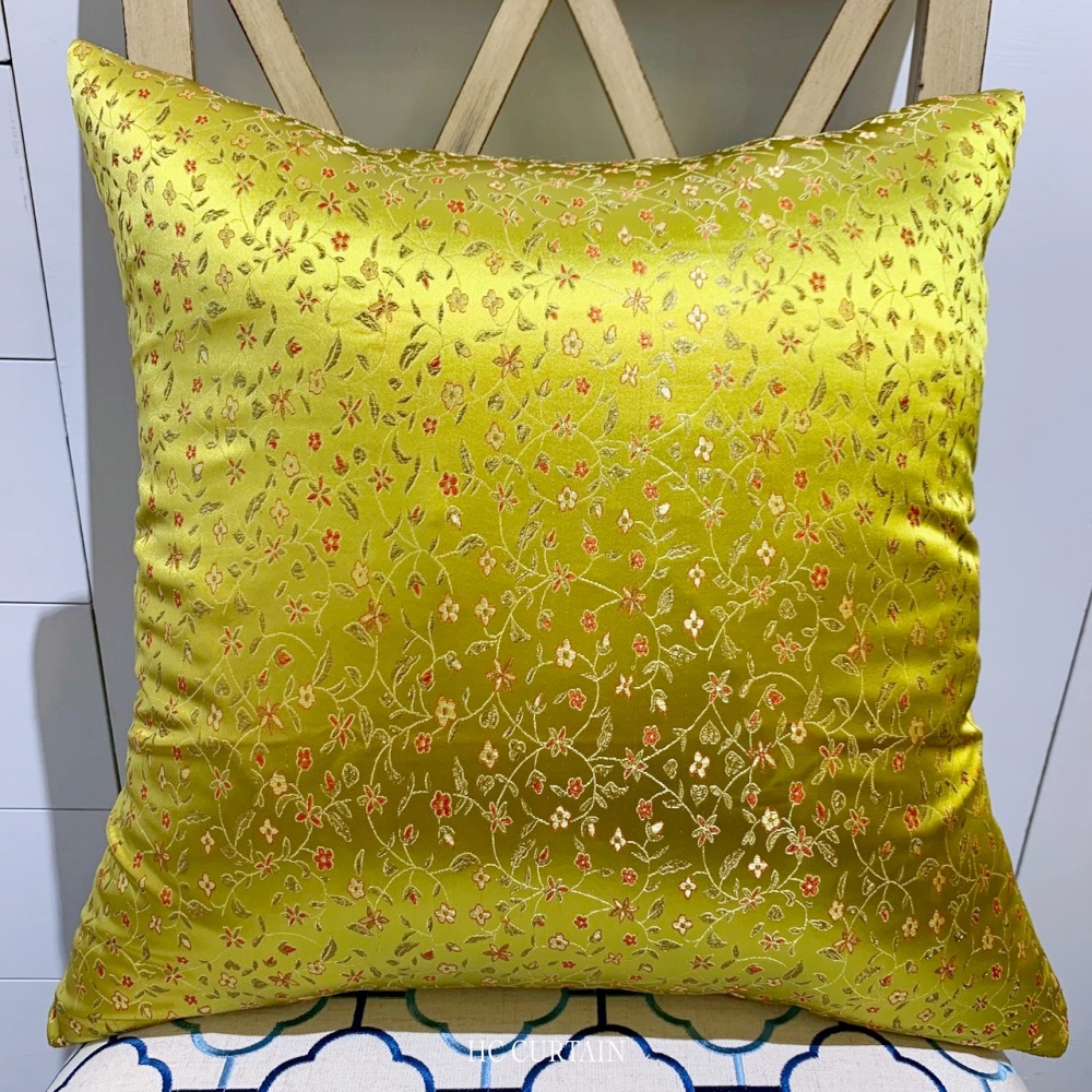 抱枕套 高級緹花家飾布 織錦緞小碎花 金