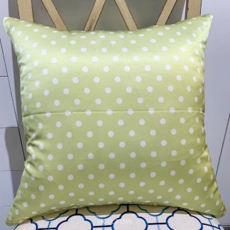 抱枕套 高級緹花家飾布 緞面 白點點綠底