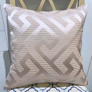 抱枕套 高級緹花家飾布 幾何格紋 玫瑰粉金