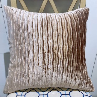 抱枕套 直條立體波浪絨布 香檳金