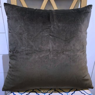 抱枕套  柔順觸感佳 素色絨布 深灰咖