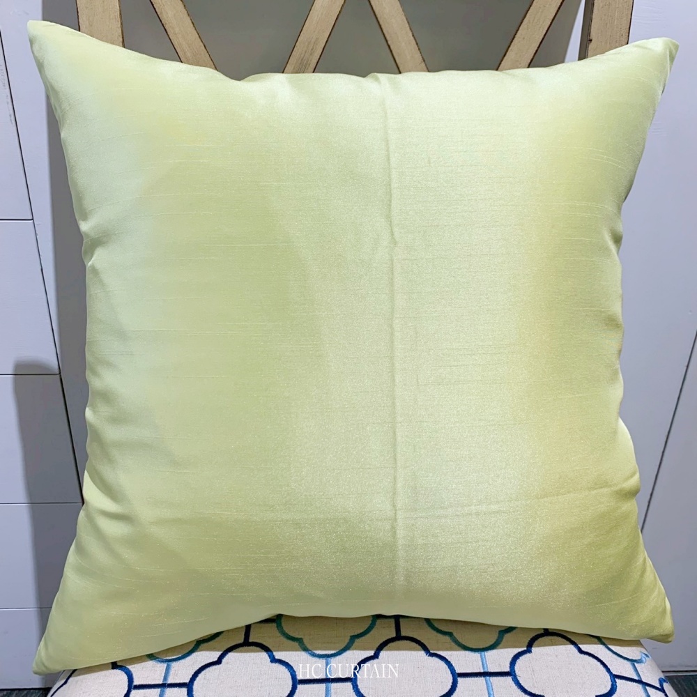 抱枕套 高級緹花家飾布 亮澤素色 黃綠