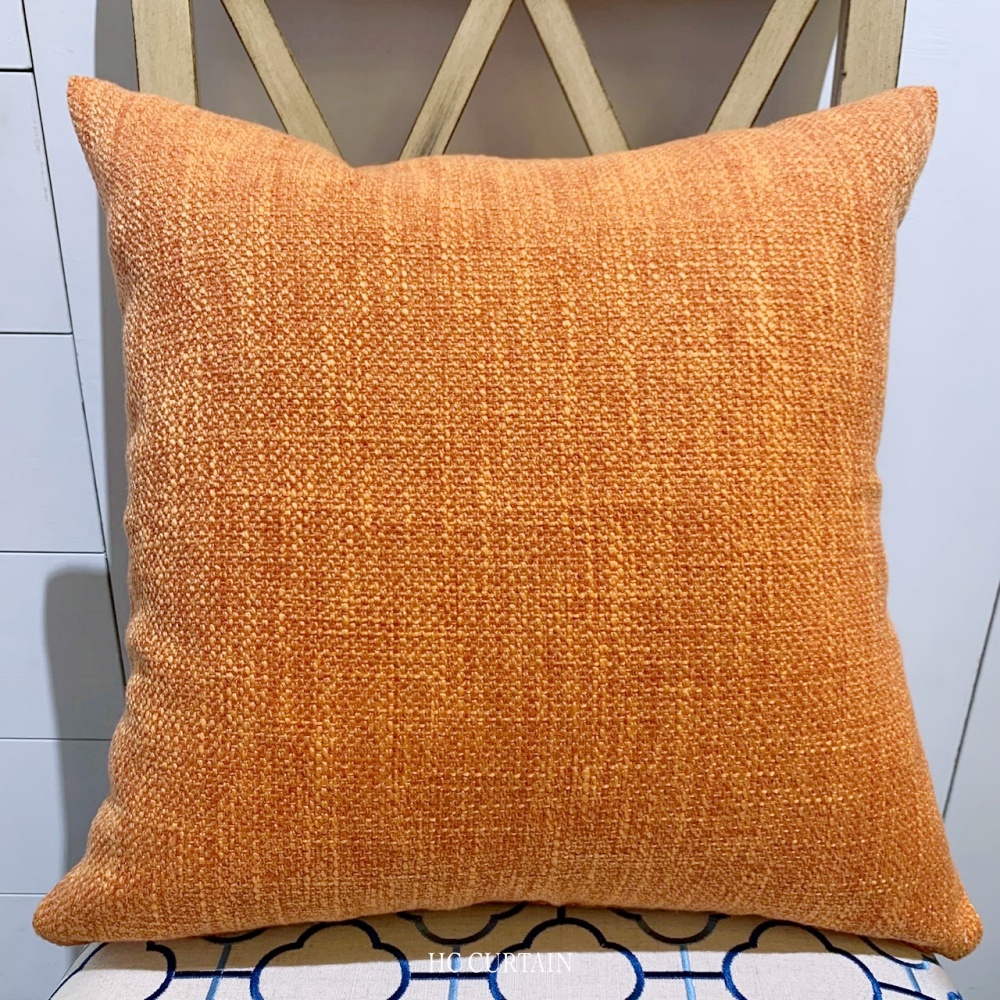 抱枕套 雙色編織沙發布 橘
