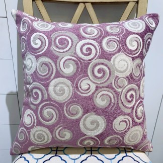 抱枕套 雙色編織絨沙發布 螺旋 紫白紋