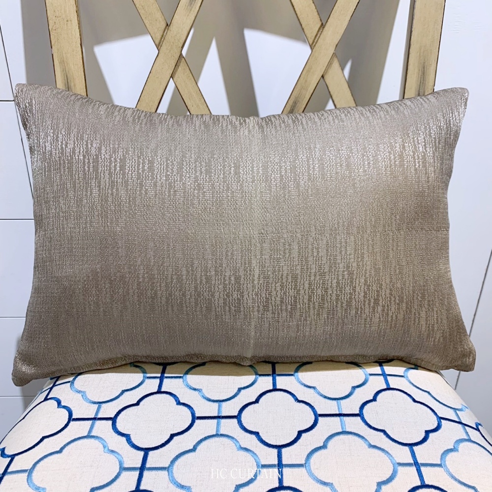 腰枕套 緹花家飾布 細直條 可可