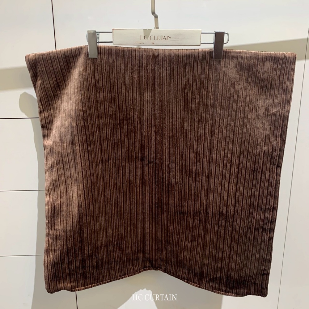 抱枕套(其他size) 絨布家飾布 直條 深咖