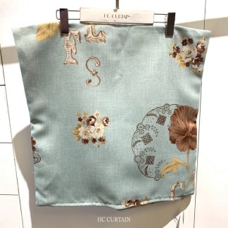 抱枕套(其他size) 印花家飾布 扶桑花 藍綠底