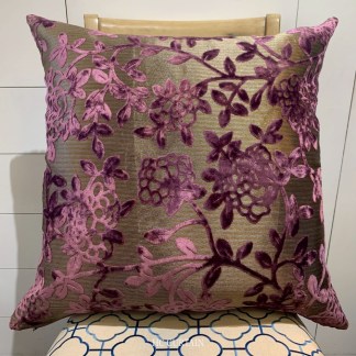 靠背套 絨布家飾布 立體絨 花卉 紫