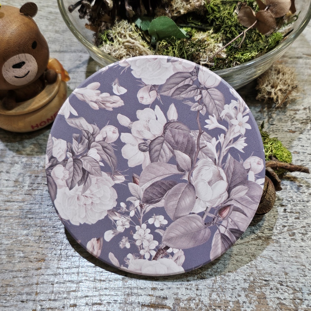 HC 文創商品 鶯歌陶瓷杯墊 HC7005-05 復古薔薇舞香