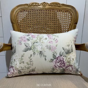 腰枕套 英國進口純棉家飾布 紫色玫瑰花