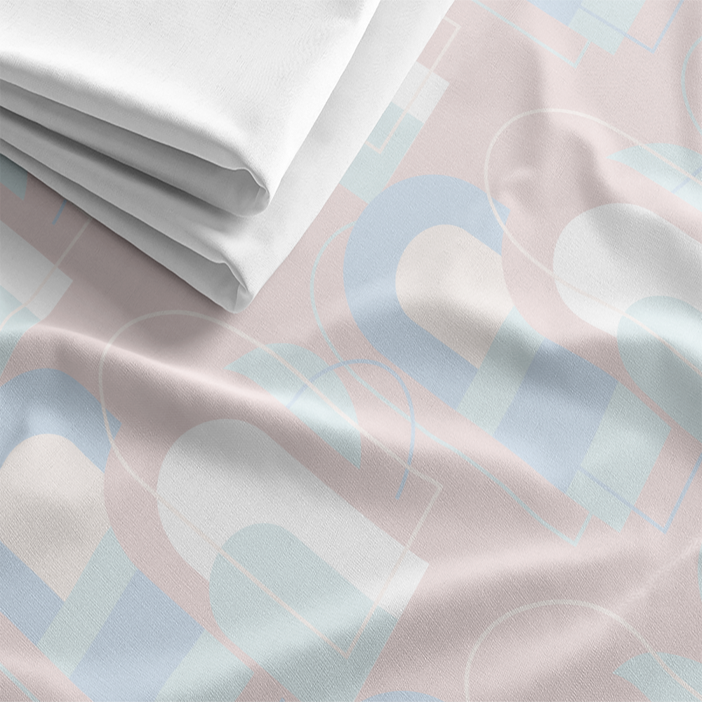 SHihWEier印花布料 HC1117 柔弧粉拱