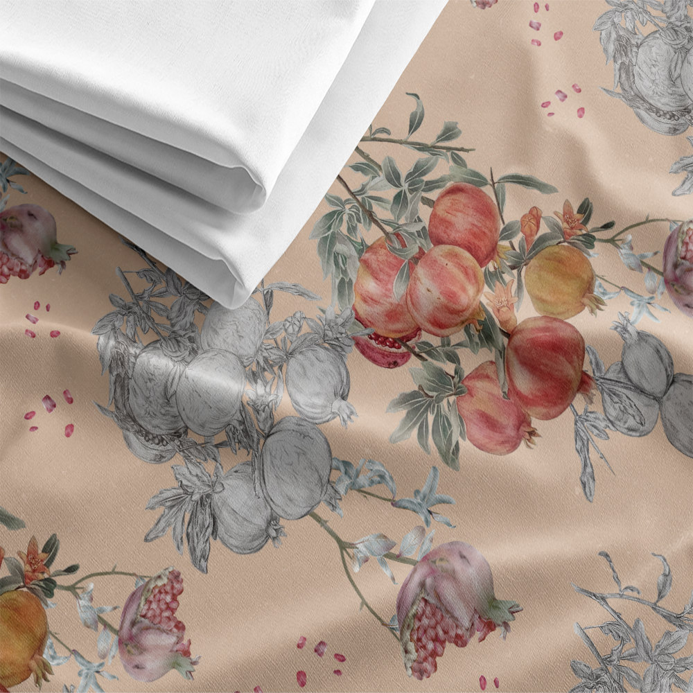 SHihWEier印花布料 HC1119 石榴滿籽，福氣滿盈