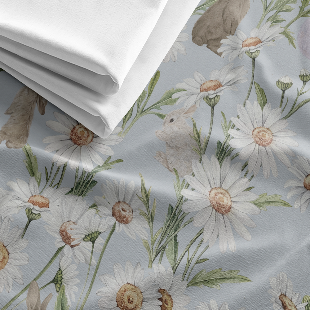 SW原創印花布料 HC1121雛菊與春野兔:圖片 5