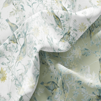 HC印花布料 HC7004 Emerald Songbird 翠鳥蔚綠