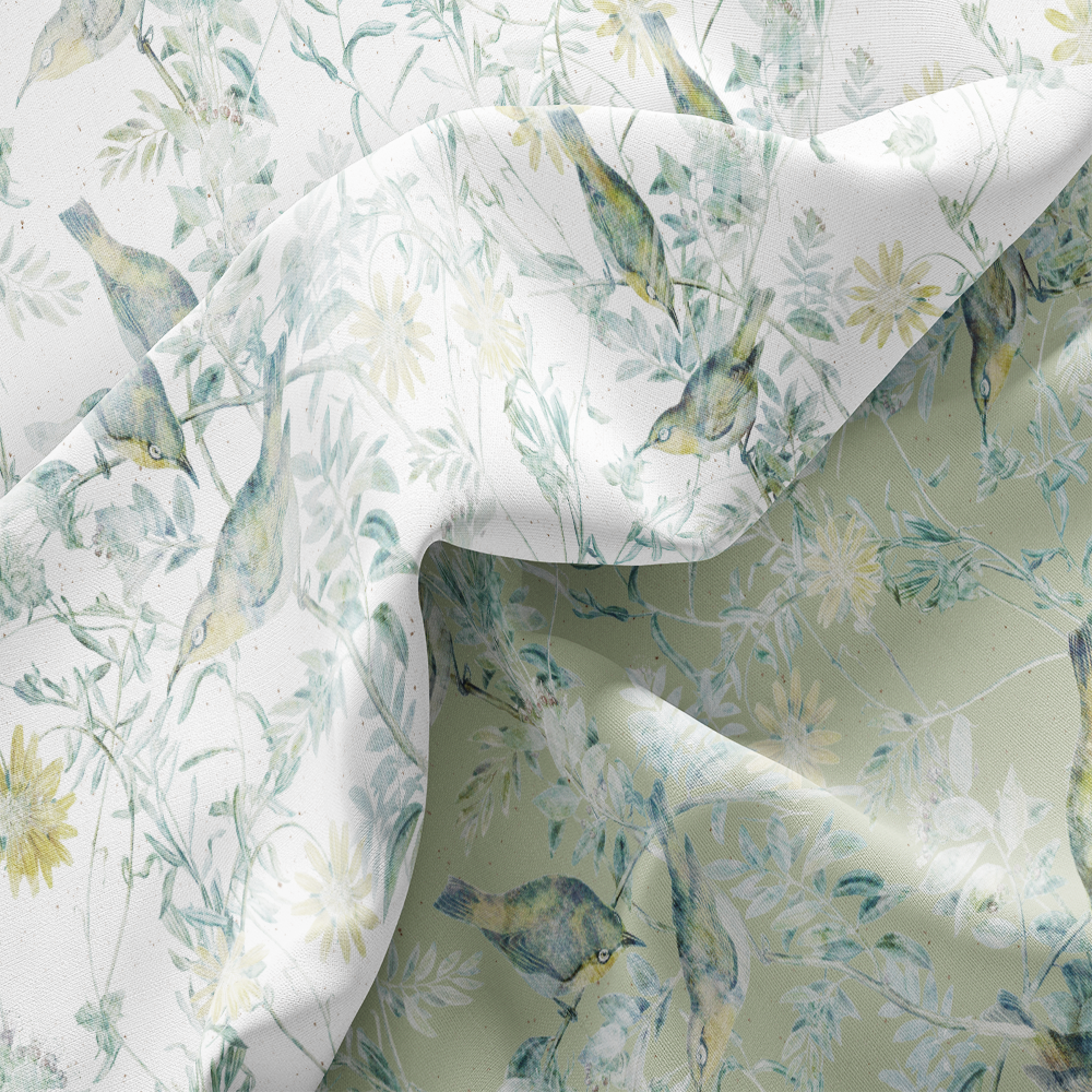 HC印花布料 HC7004 Emerald Songbird 翠鳥蔚綠