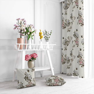 品牌原創印花窗簾HC1106 butterfly camellia 蝴蝶山茶花