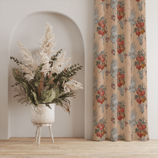 原創印花窗簾 HC1119 石榴滿籽，福氣滿盈