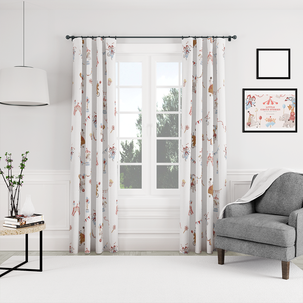 HC印花窗簾 HC7008A 馬戲團系列-明星遊行