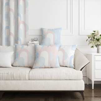 品牌原創印花抱枕套 HC1117 柔弧粉拱