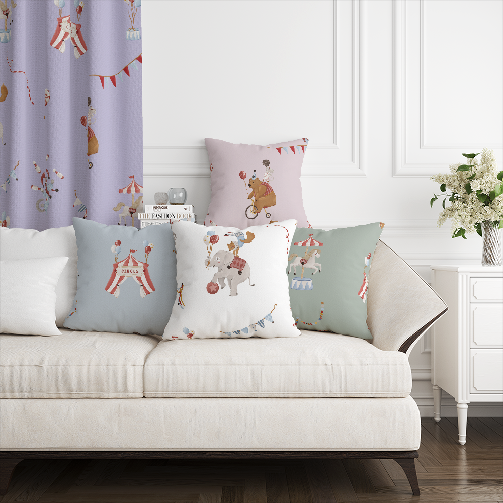 HC印花抱枕套 HC7008A 馬戲團系列-明星遊行