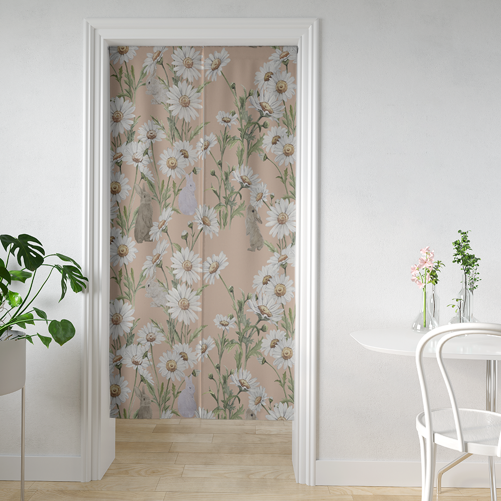 SW原創印花門簾 HC1121雛菊與春野兔:圖片 4