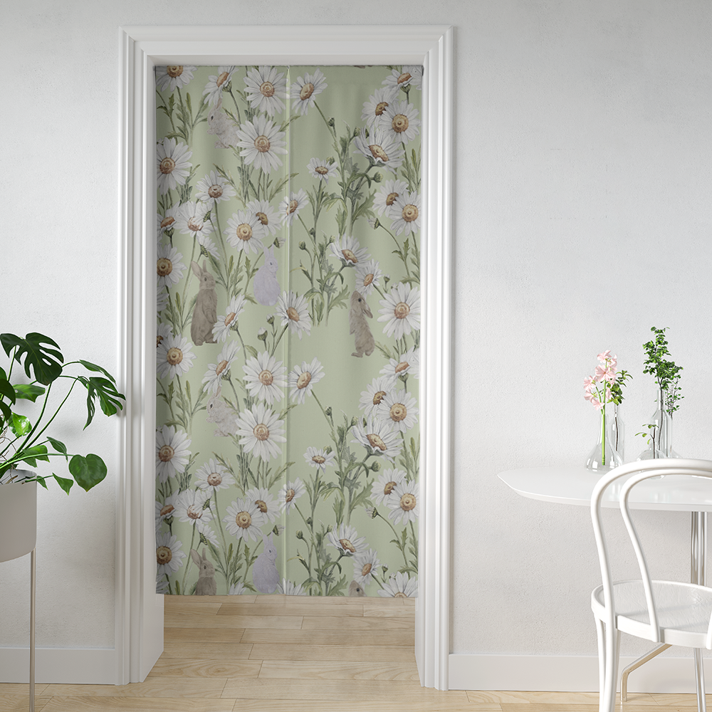 SW原創印花門簾 HC1121雛菊與春野兔:圖片 5