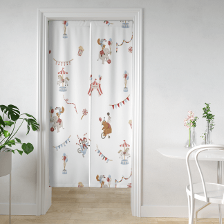 HC印花門簾 HC7008A 馬戲團系列-明星遊行