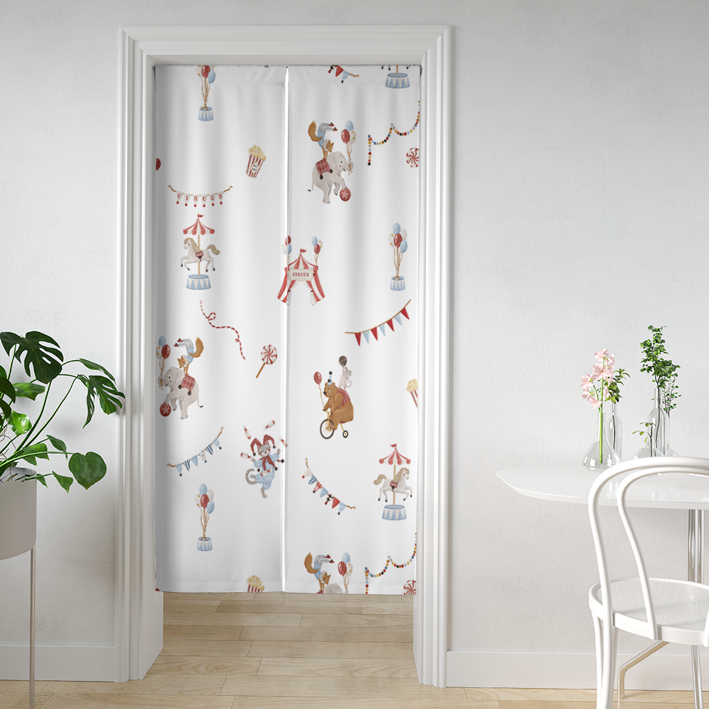 HC印花門簾 HC7008A 馬戲團系列-明星遊行