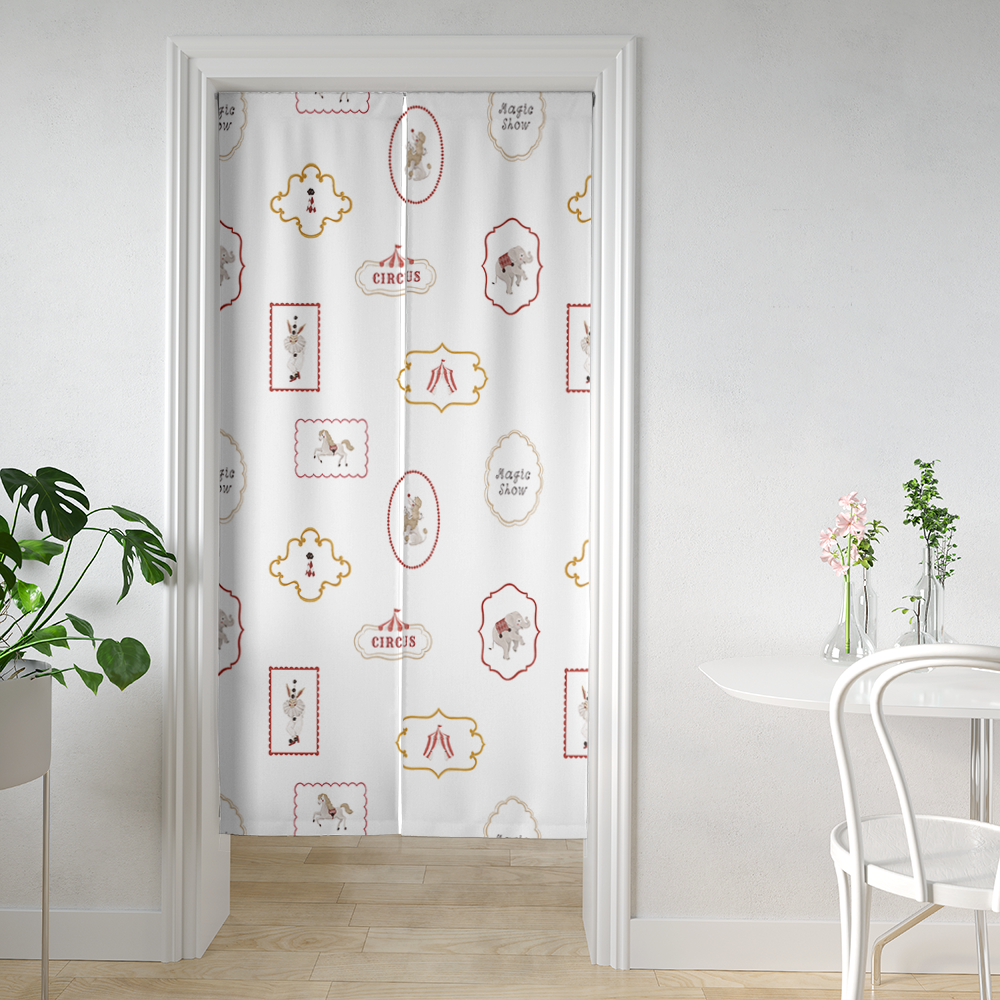 HC印花門簾 HC7008D馬戲團系列-珍藏畫框