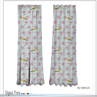 品牌原創印花窗簾-HC1099 綠繡眼與梅花