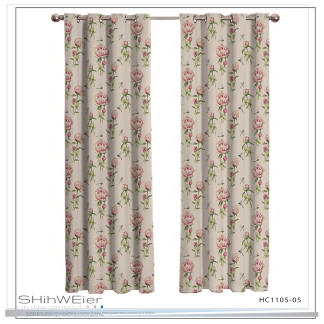 品牌原創印花窗簾HC1105 dragonflies stop on the first opening peony 蜻逗初開芍藥