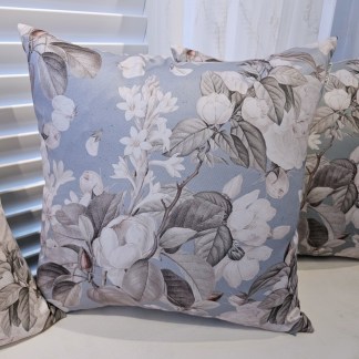 HC印花抱枕套 現貨 HC7005-03 復古薔薇舞香 藍底