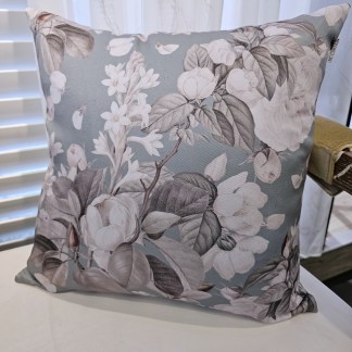 HC印花抱枕套 現貨 HC7005-05 復古薔薇舞香 灰藍綠底