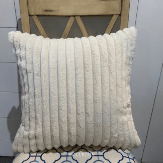 抱枕套 希臘進口布料 奢華高級厚毛 觸感超柔軟 米色