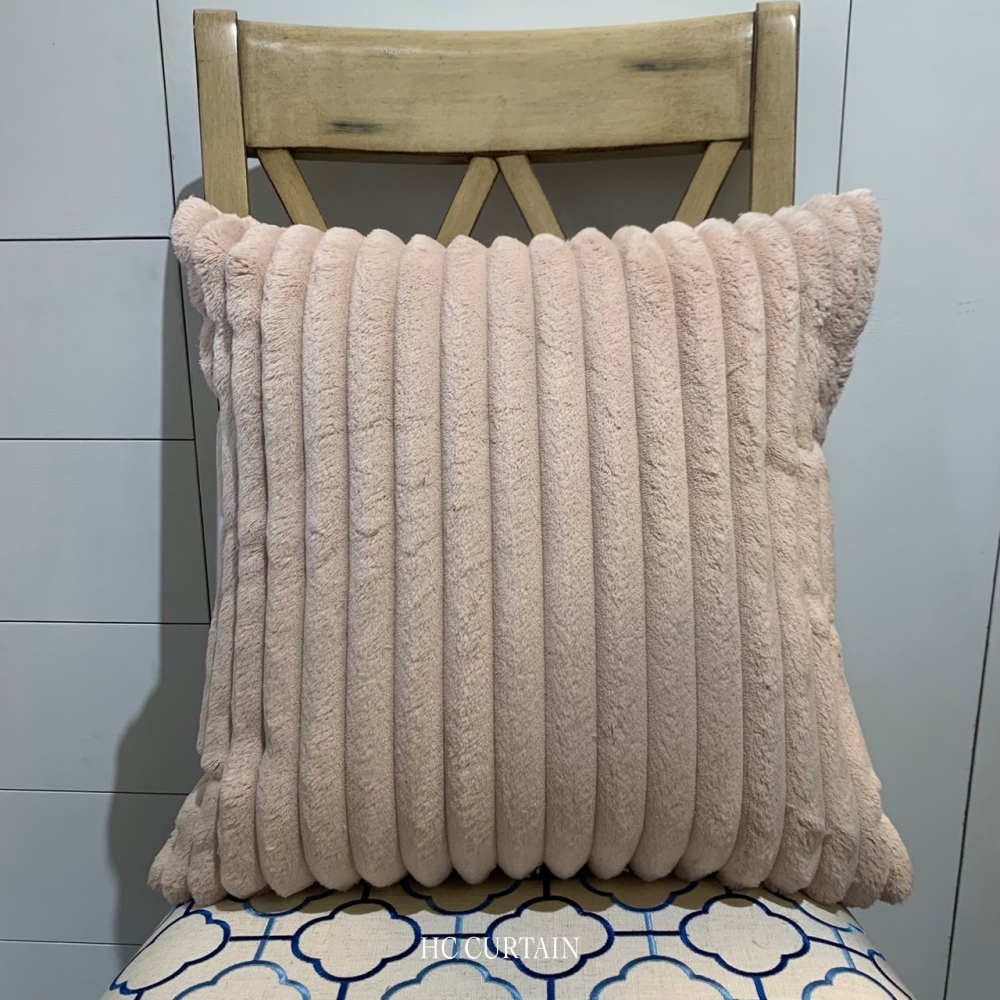 抱枕套 希臘進口布料 奢華高級厚毛 觸感超柔軟 粉色